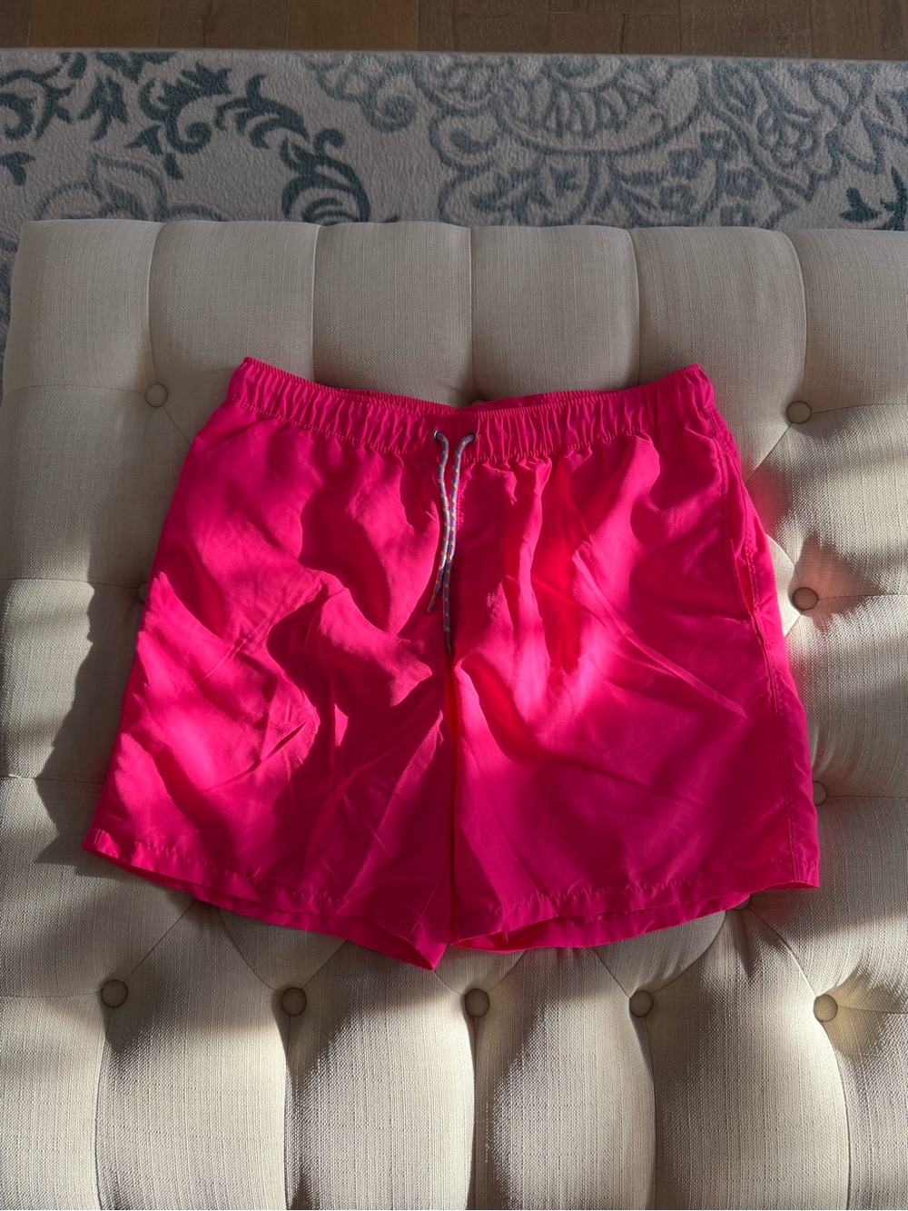 ASOS Neon Pink Drawstring Elastic Waist Shorts